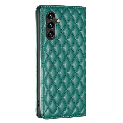 BINFEN COLOR BF Style-16 For Samsung Galaxy A56 5G Case Card Slots Rhombus Leather Cover
