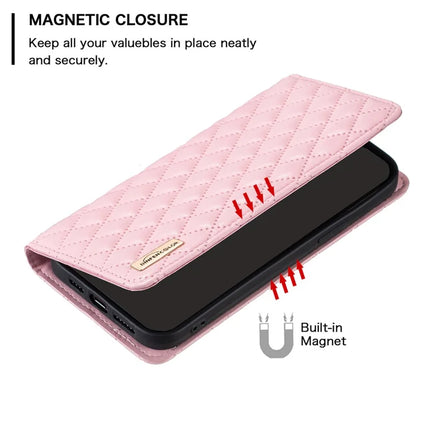 BINFEN COLOR BF Style-16 For Samsung Galaxy A56 5G Case Card Slots Rhombus Leather Cover