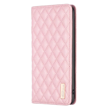 BINFEN COLOR BF Style-16 For Samsung Galaxy A56 5G Case Card Slots Rhombus Leather Cover