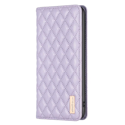 BINFEN COLOR BF Style-16 For Samsung Galaxy A56 5G Case Card Slots Rhombus Leather Cover