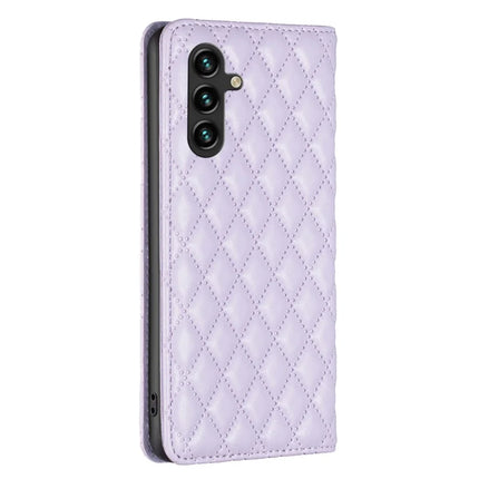 BINFEN COLOR BF Style-16 For Samsung Galaxy A56 5G Case Card Slots Rhombus Leather Cover