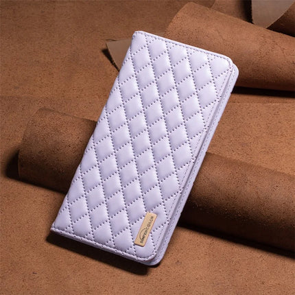 BINFEN COLOR BF Style-16 For Samsung Galaxy A56 5G Case Card Slots Rhombus Leather Cover