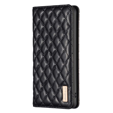 BINFEN COLOR BF Style-16 For Samsung Galaxy A56 5G Case Card Slots Rhombus Leather Cover