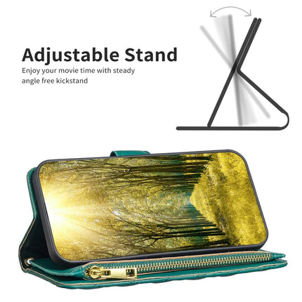 BINFEN COLOR BF Style-15 For Samsung Galaxy A56 5G Leather Case Zipper Pocket Rhombus Phone Cover