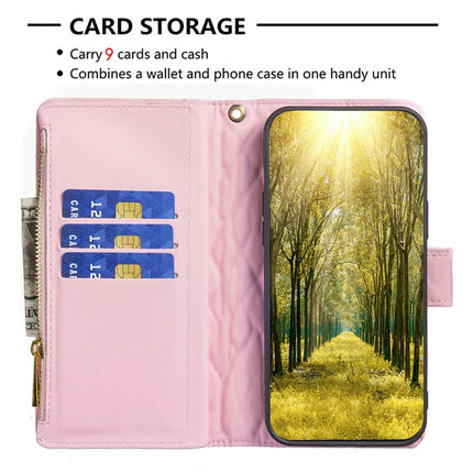 BINFEN COLOR BF Style-15 For Samsung Galaxy A56 5G Leather Case Zipper Pocket Rhombus Phone Cover