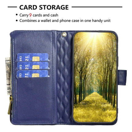 BINFEN COLOR BF Style-15 For Samsung Galaxy A56 5G Leather Case Zipper Pocket Rhombus Phone Cover