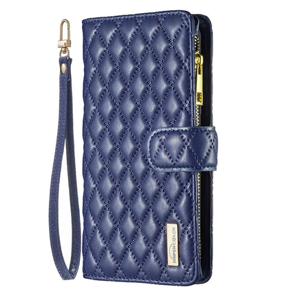 BINFEN COLOR BF Style-15 For Samsung Galaxy A56 5G Leather Case Zipper Pocket Rhombus Phone Cover