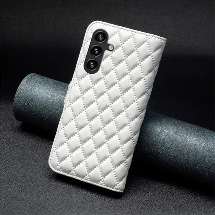 BINFEN COLOR BF Style-14 For Samsung Galaxy A56 5G Case Rhombus Phone Leather Cover Stand