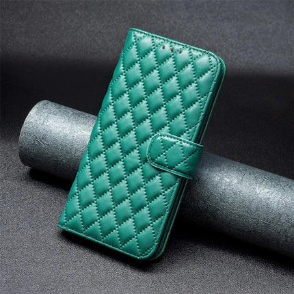 BINFEN COLOR BF Style-14 For Samsung Galaxy A56 5G Case Rhombus Phone Leather Cover Stand