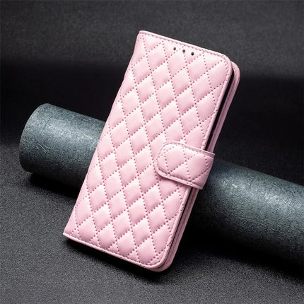 BINFEN COLOR BF Style-14 For Samsung Galaxy A56 5G Case Rhombus Phone Leather Cover Stand