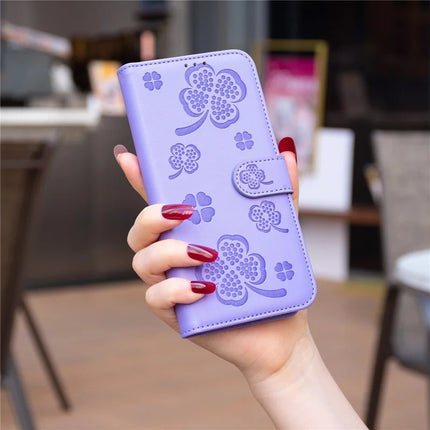 For Samsung Galaxy A56 5G Case Clover Pattern Wallet Stand View Leather Phone Cover