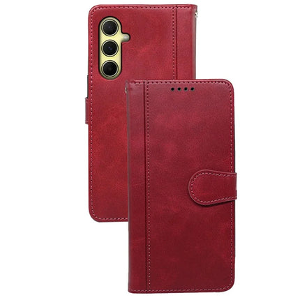 For Samsung Galaxy A56 5G Case Calf Texture Leather Stand Book Style Phone Cover - Red