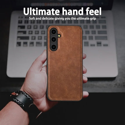 For Samsung Galaxy A56 5G Case Retro Leather Coated PC+TPU Phone Cover
