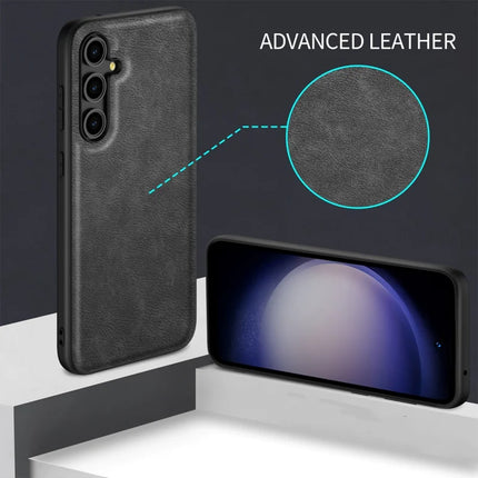 For Samsung Galaxy A56 5G Case Retro Leather Coated PC+TPU Phone Cover