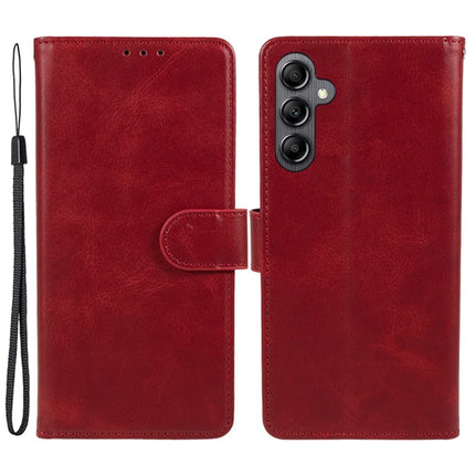 For Samsung Galaxy A56 5G Case PU Leather Wallet Protective Phone Cover Calf Texture - Red