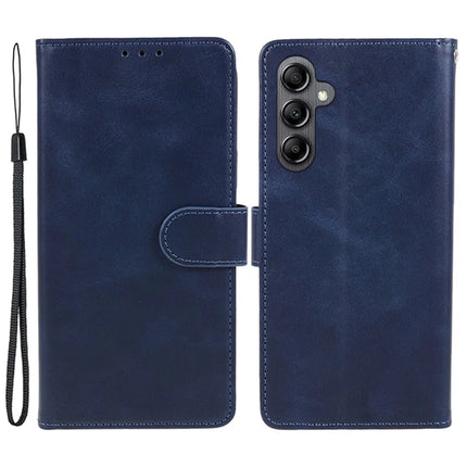 For Samsung Galaxy A56 5G Case PU Leather Wallet Protective Phone Cover Calf Texture - Blue