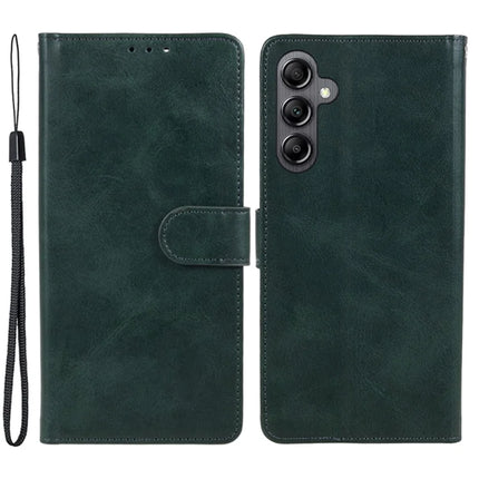 For Samsung Galaxy A56 5G Case PU Leather Wallet Protective Phone Cover Calf Texture - Midnight Green