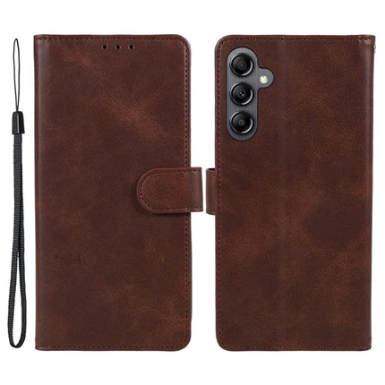 For Samsung Galaxy A56 5G Case PU Leather Wallet Protective Phone Cover Calf Texture - Brown