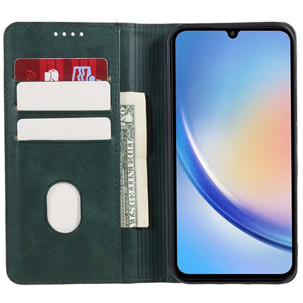 For Samsung Galaxy A56 5G Case Strong Magnetic PU Leather Phone Cover Calf Texture