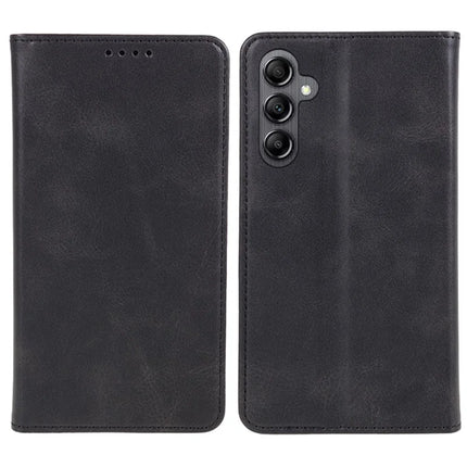 For Samsung Galaxy A56 5G Case Strong Magnetic PU Leather Phone Cover Calf Texture - Black