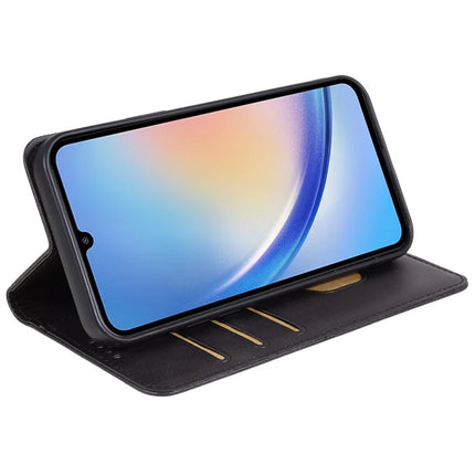 For Samsung Galaxy A56 5G Case Strong Magnetic PU Leather Phone Cover Calf Texture