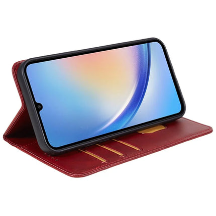 For Samsung Galaxy A56 5G Case Strong Magnetic PU Leather Phone Cover Calf Texture