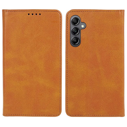 For Samsung Galaxy A56 5G Case Strong Magnetic PU Leather Phone Cover Calf Texture - Khaki