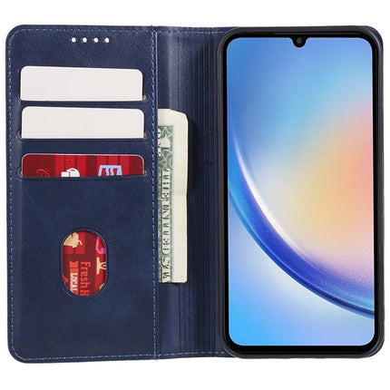 For Samsung Galaxy A56 5G Case Strong Magnetic PU Leather Phone Cover Calf Texture