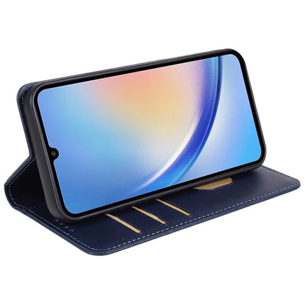 For Samsung Galaxy A56 5G Case Strong Magnetic PU Leather Phone Cover Calf Texture