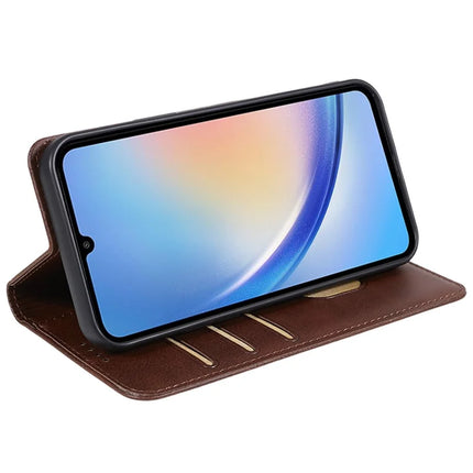 For Samsung Galaxy A56 5G Case Strong Magnetic PU Leather Phone Cover Calf Texture