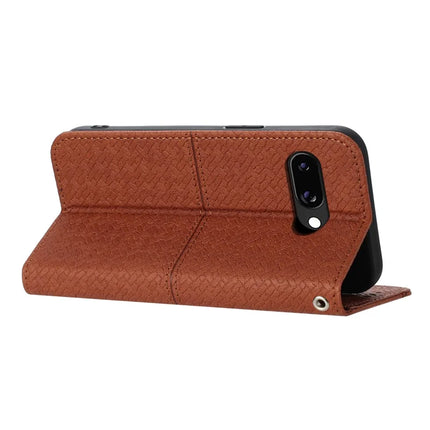 For Google Pixel 9a Case Woven Texture PU Leather Wallet Phone Cover