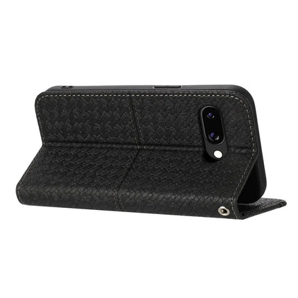 For Google Pixel 9a Case Woven Texture PU Leather Wallet Phone Cover