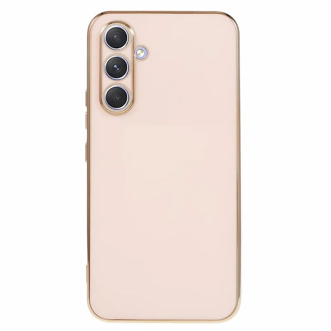 For Samsung Galaxy A16 4G / 5G Case TPU Slim Fit Shockproof Phone Cover 6D Electroplating - Pink