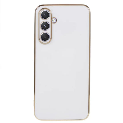 For Samsung Galaxy A16 4G / 5G Case TPU Slim Fit Shockproof Phone Cover 6D Electroplating - White