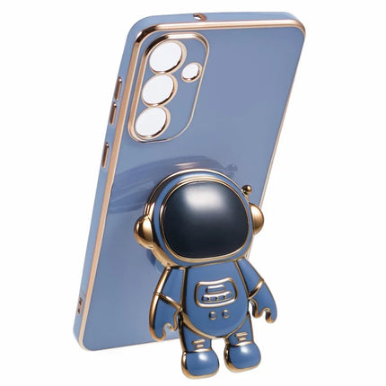 For Samsung Galaxy A35 5G Case Electroplating Soft TPU Phone Cover Astronaut Hidden Kickstand