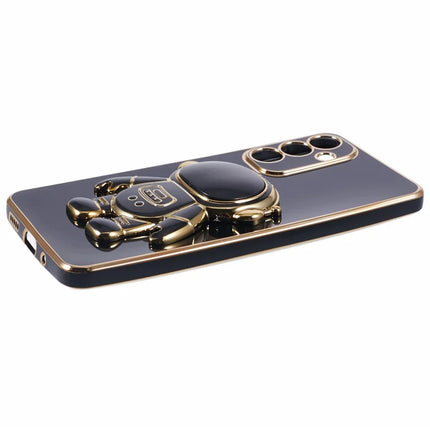 For Samsung Galaxy A35 5G Case Electroplating Soft TPU Phone Cover Astronaut Hidden Kickstand