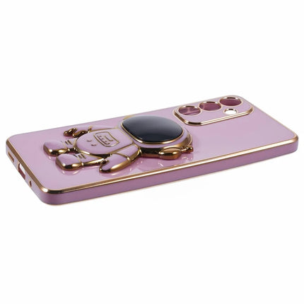 For Samsung Galaxy A35 5G Case Electroplating Soft TPU Phone Cover Astronaut Hidden Kickstand