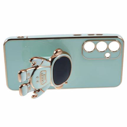 For Samsung Galaxy A05s 4G Case Electroplating Soft TPU Phone Cover Astronaut Hidden Kickstand