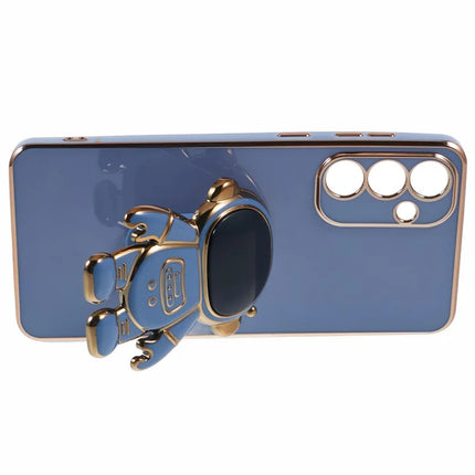 For Samsung Galaxy A05s 4G Case Electroplating Soft TPU Phone Cover Astronaut Hidden Kickstand