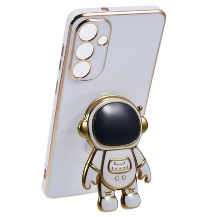 For Samsung Galaxy A05s 4G Case Electroplating Soft TPU Phone Cover Astronaut Hidden Kickstand