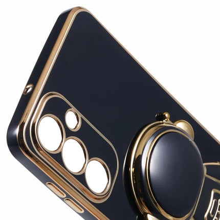 For Samsung Galaxy A05s 4G Case Electroplating Soft TPU Phone Cover Astronaut Hidden Kickstand