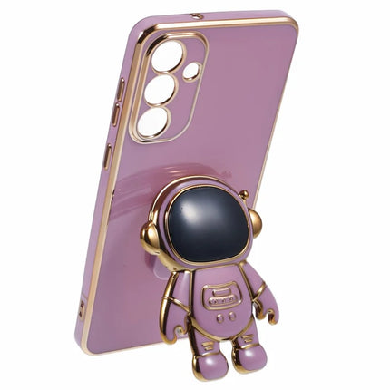 For Samsung Galaxy A05s 4G Case Electroplating Soft TPU Phone Cover Astronaut Hidden Kickstand