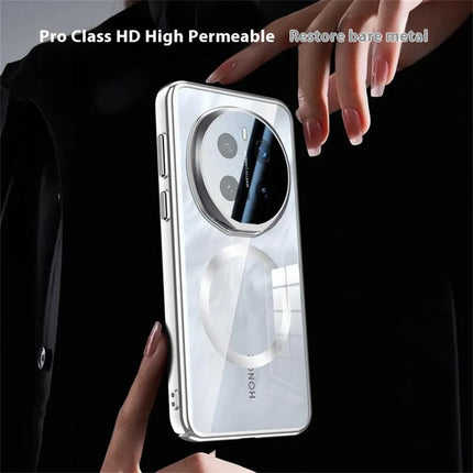 For Honor Magic7 Pro 5G Case Compatible with MagSafe Lens Kickstand Clear PC Back Cover