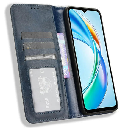For Honor X5b Plus / X5b Leather Case Wallet Stand Retro Texture Phone Cover