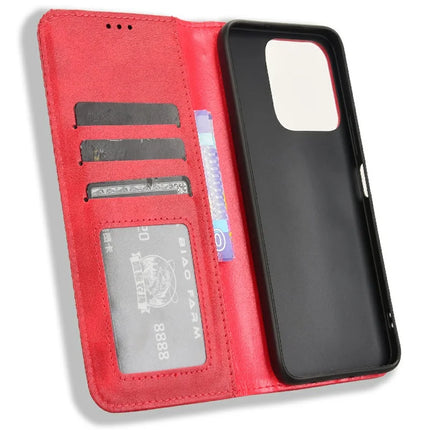 For Honor X5b Plus / X5b Leather Case Wallet Stand Retro Texture Phone Cover