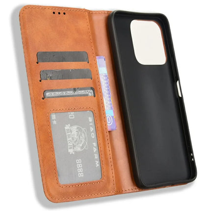 For Honor X5b Plus / X5b Leather Case Wallet Stand Retro Texture Phone Cover