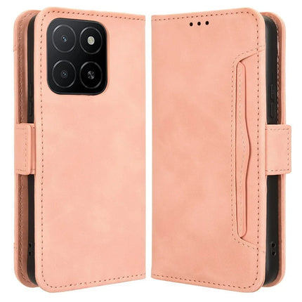 For Honor X5b Plus / X5b Leather Case Phone Wallet Cover with Multiple Card Slots - Pink
