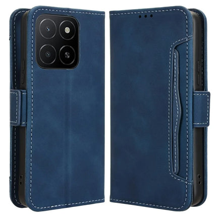For Honor X5b Plus / X5b Leather Case Phone Wallet Cover with Multiple Card Slots - Blue