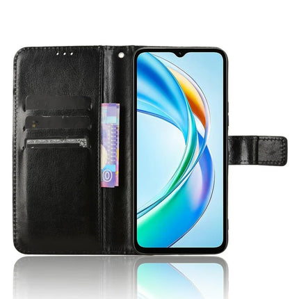 For Honor X5b Plus / X5b Case Crazy Horse Texture PU Leather Phone Wallet Cover
