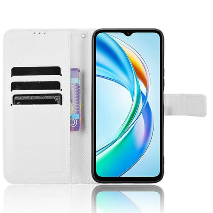 For Honor X5b Plus / X5b Case PU Leather Diamond Texture Wallet Phone Cover